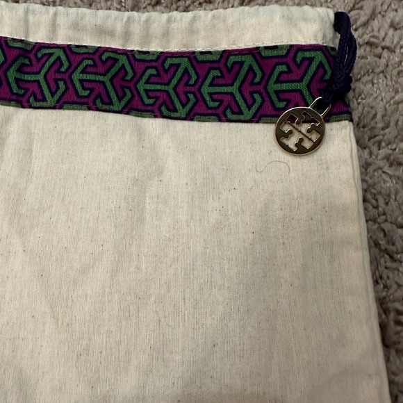 Tory Burch Dust Bag drawstring Logo charm show or bag cover 18x14 medium - Picture 6 of 9